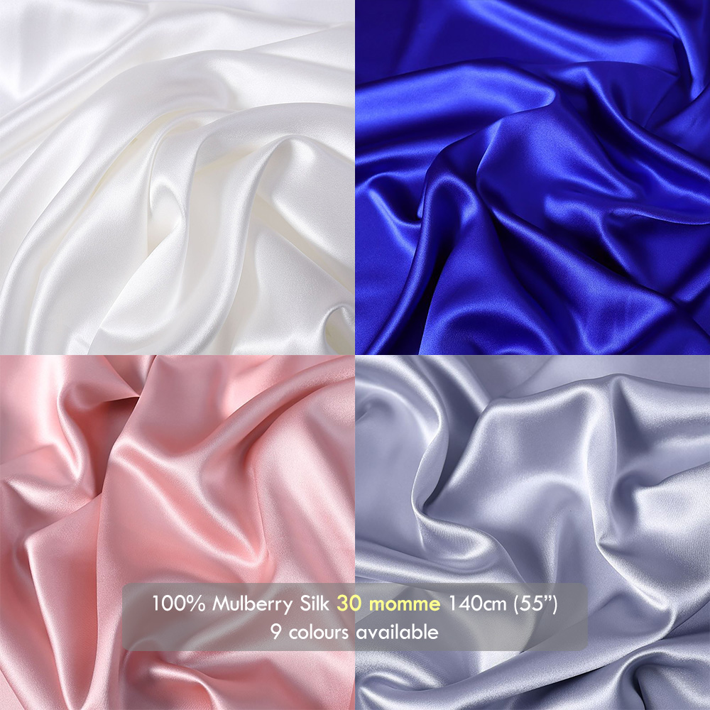 Heavyweight 30 momme silk satin fabric, 55″(140cm) 100% Mulberry Silk charmeuse for Dress Shirts - Image 1