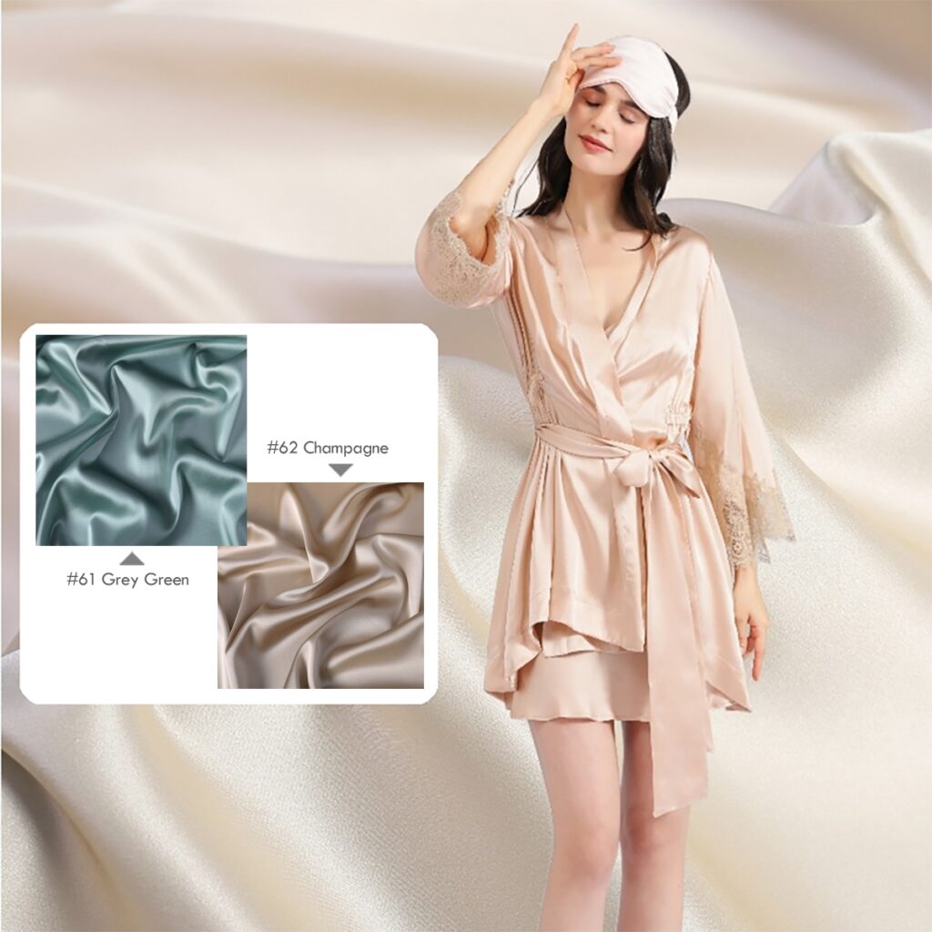 16 momme Elastic Silk satin fabrics, 140cm elegant natural Mulberry silk charmeuse for dressmaking