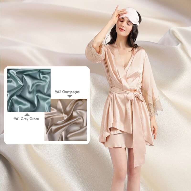 16 momme Elastic Silk satin fabrics, 140cm elegant natural Mulberry silk charmeuse for dressmaking - Image 5