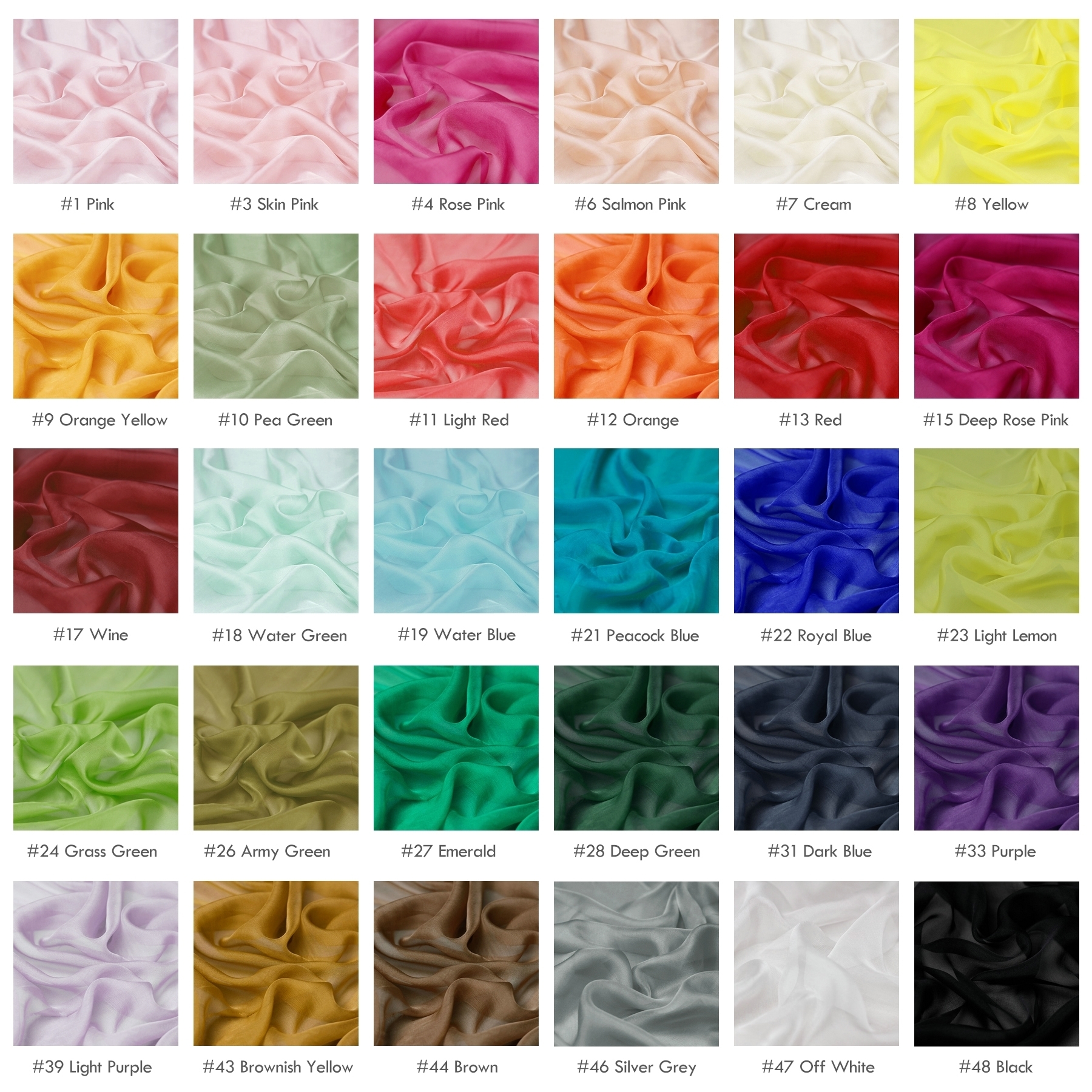 6 momme Mulberry Silk Chiffon fabrics, 140cm thin beautiful silk for shirts, dress making - Image 3