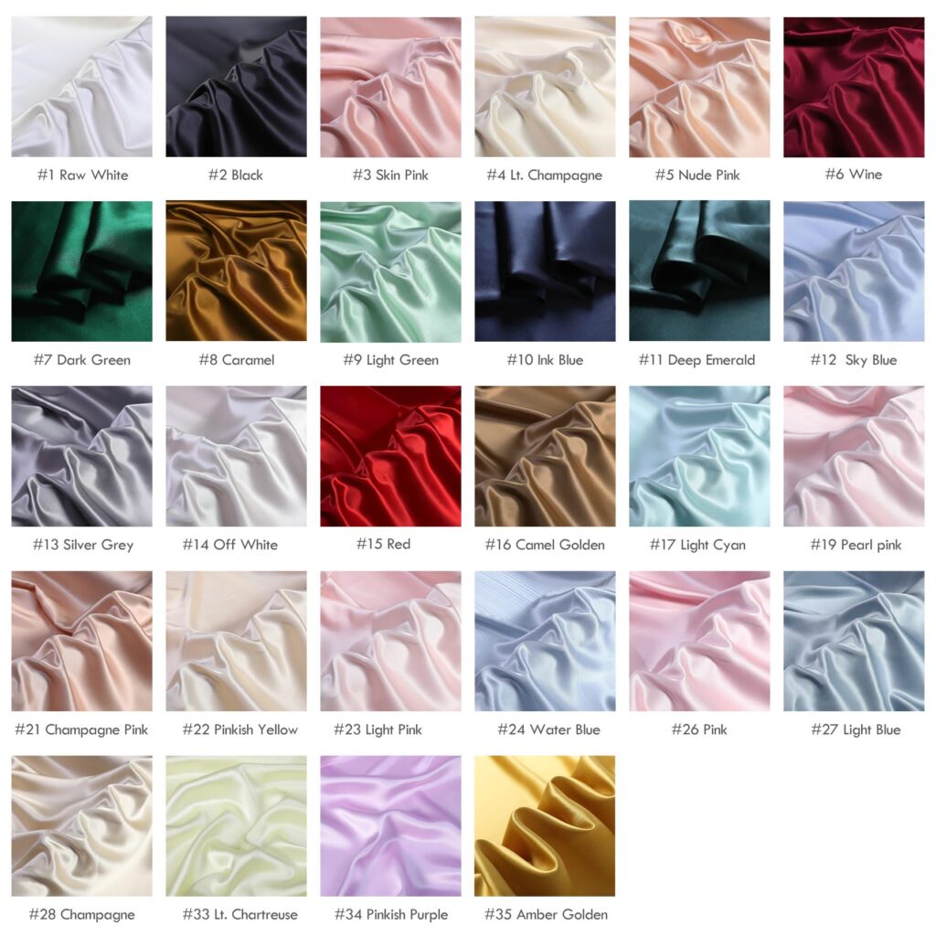 19 momme silk satin fabrics, 55″(140cm) 100% Mulberry Silk charmeuse for slip Dress