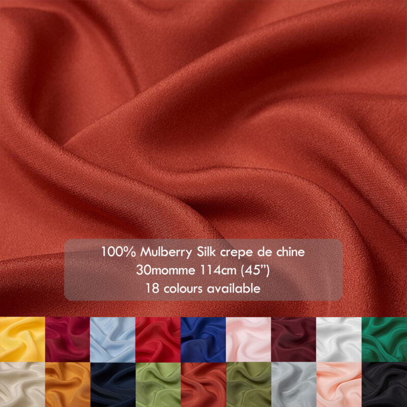 30 momme 100% mulberry Silk crepe de chine fabric,