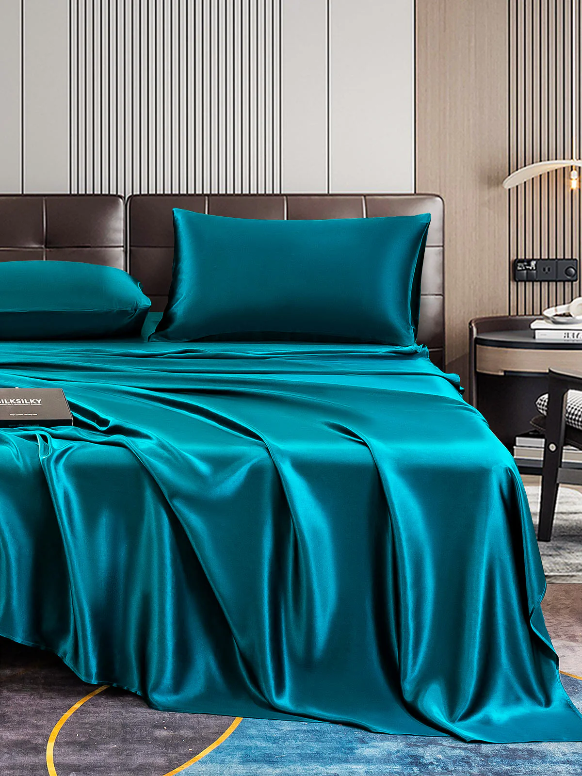 22Momme Silk 4Pcs bedding Set Fitted&Flat Sheets+2x Pillowcases - Image 7