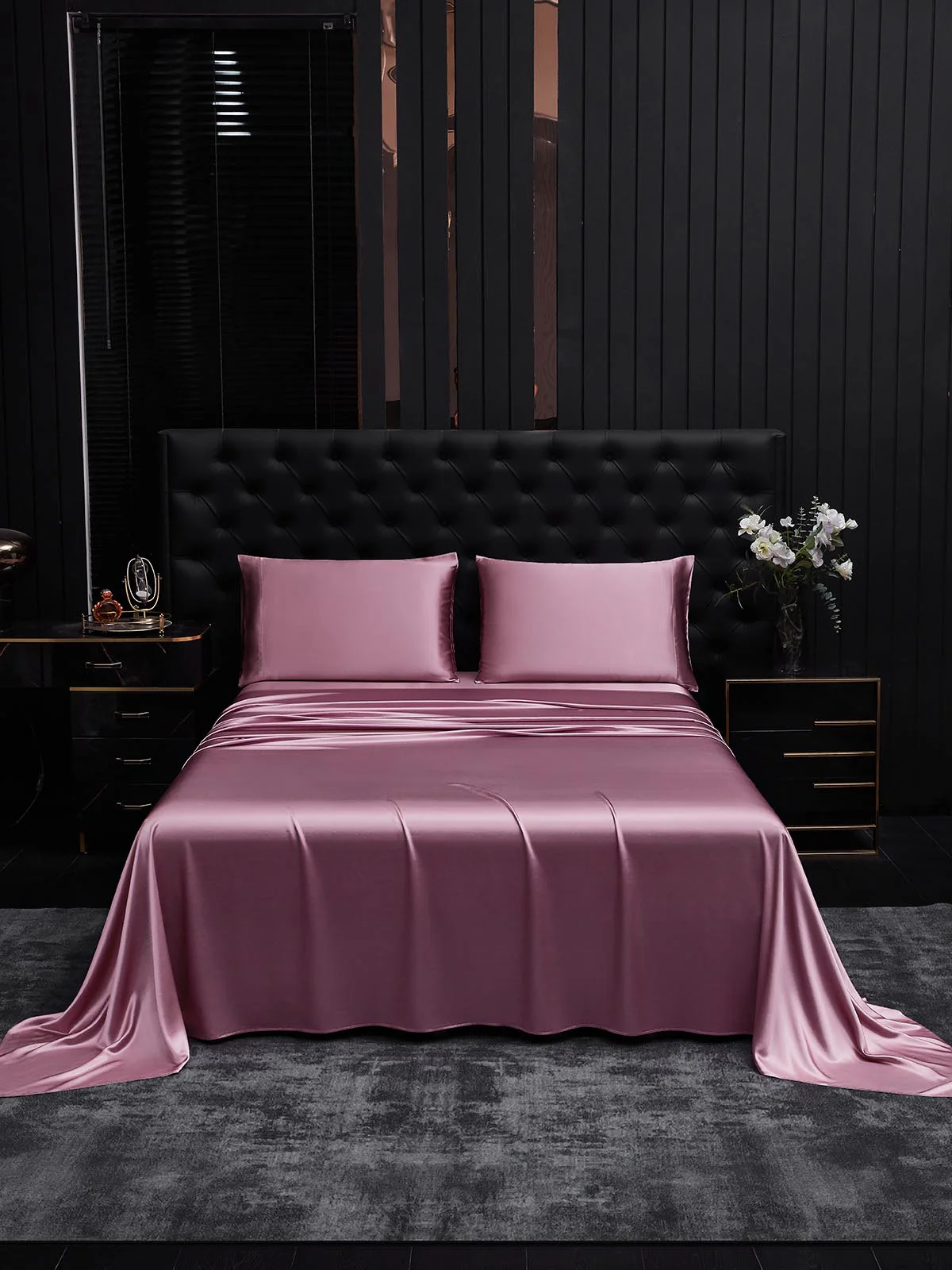 22Momme Silk 4Pcs bedding Set Fitted&Flat Sheets+2x Pillowcases - Image 2