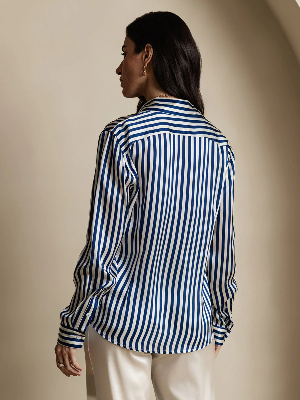 mulberry Silk 19Momme Long Lapel Collar Women's Shirt with Button Up Design - Image 5