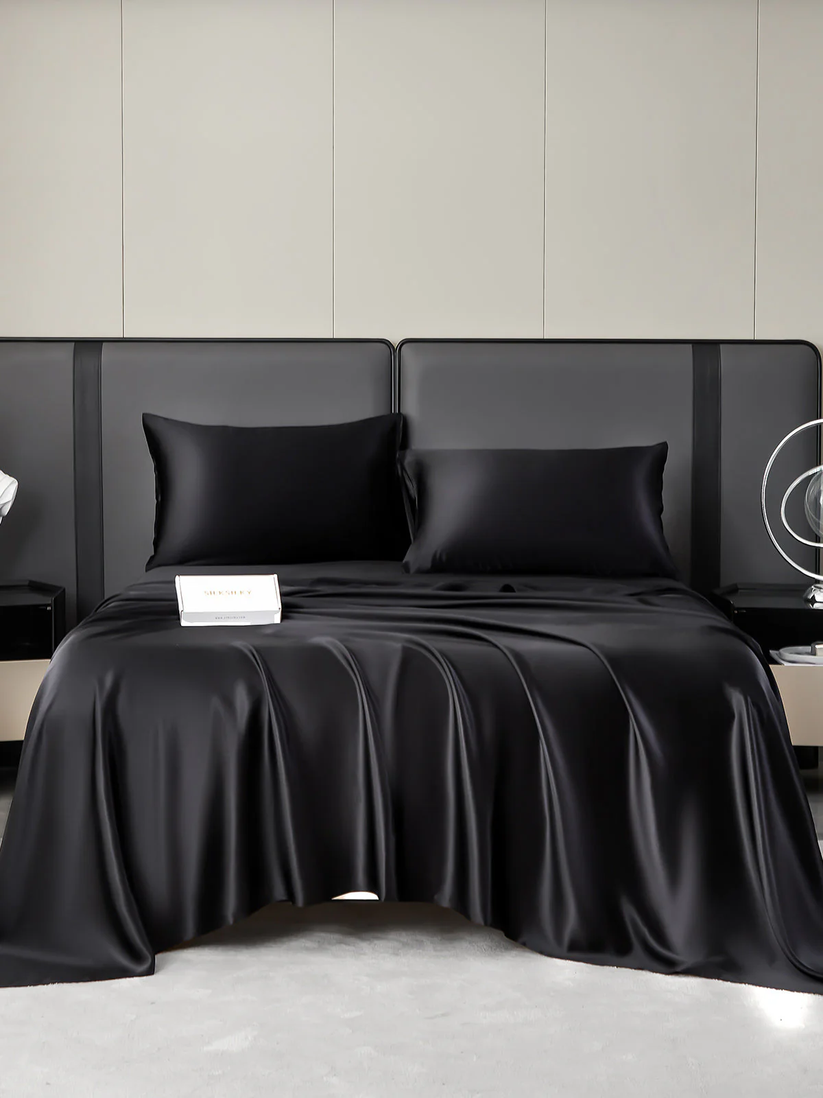 19Momme 4Pcs pure mulberry Silk bedding Set Fitted&Flat Sheets+2x Pillowcases - Image 4