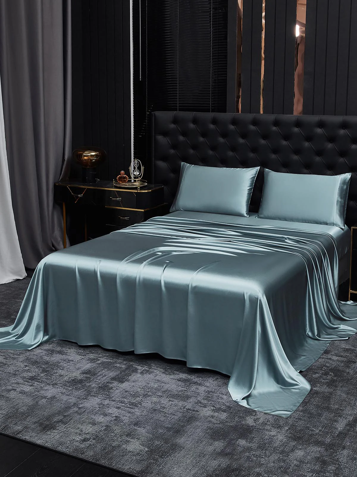 22Momme Silk 4Pcs bedding Set Fitted&Flat Sheets+2x Pillowcases - Image 1