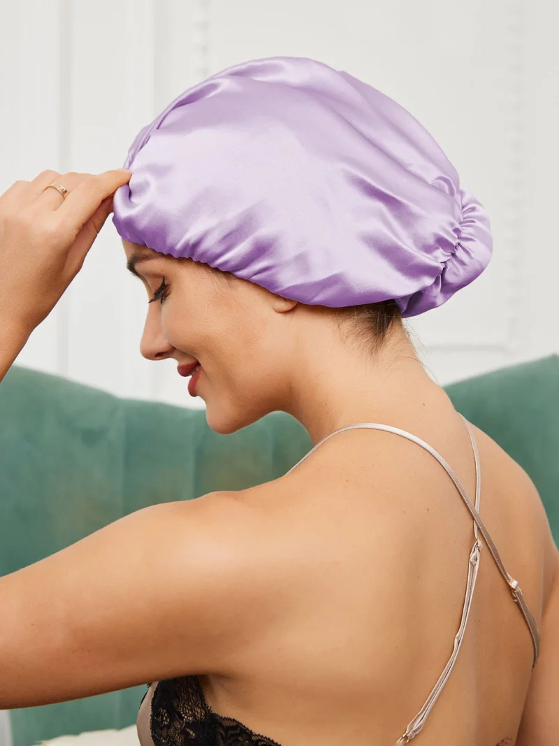 19 Momme 100% mulberry Silk Night Turban Bonnet with elasticized back