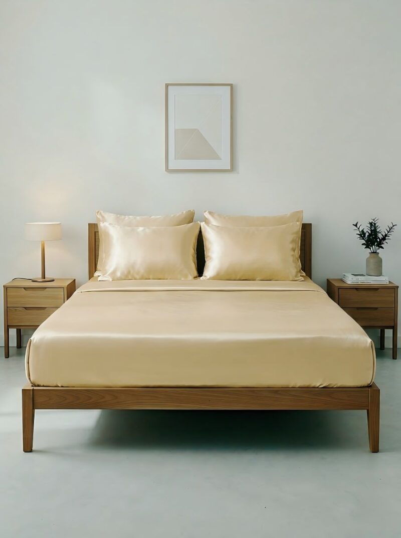 25Momme pure mulberry Silk Fitted Sheet, Luxury Cooling Silk Bed Sheet - Image 2