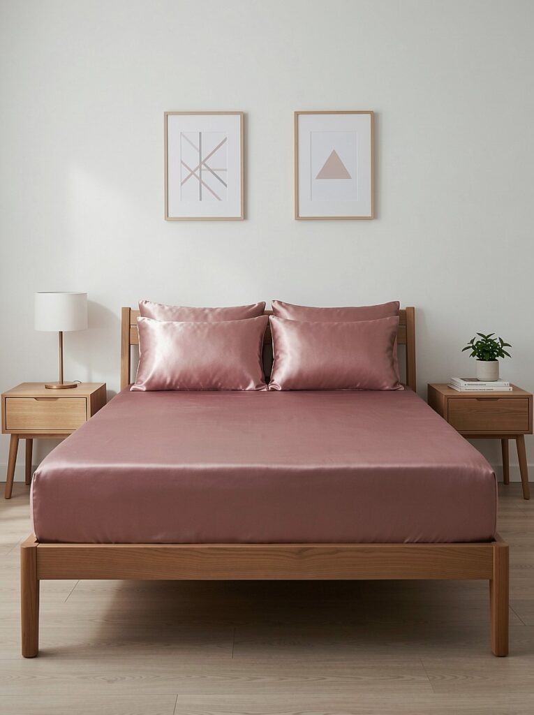 25Momme pure mulberry Silk Fitted Sheet, Luxury Cooling Silk Bed Sheet