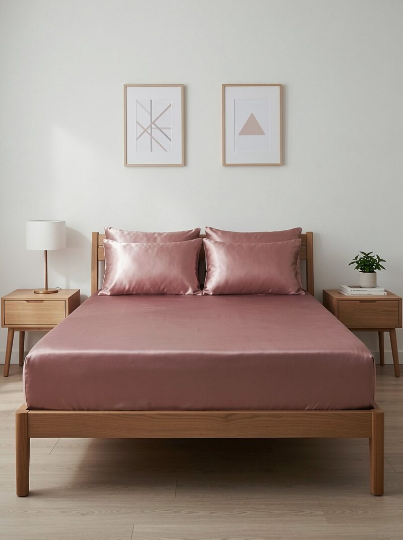 25Momme pure mulberry Silk Fitted Sheet, Luxury Cooling Silk Bed Sheet