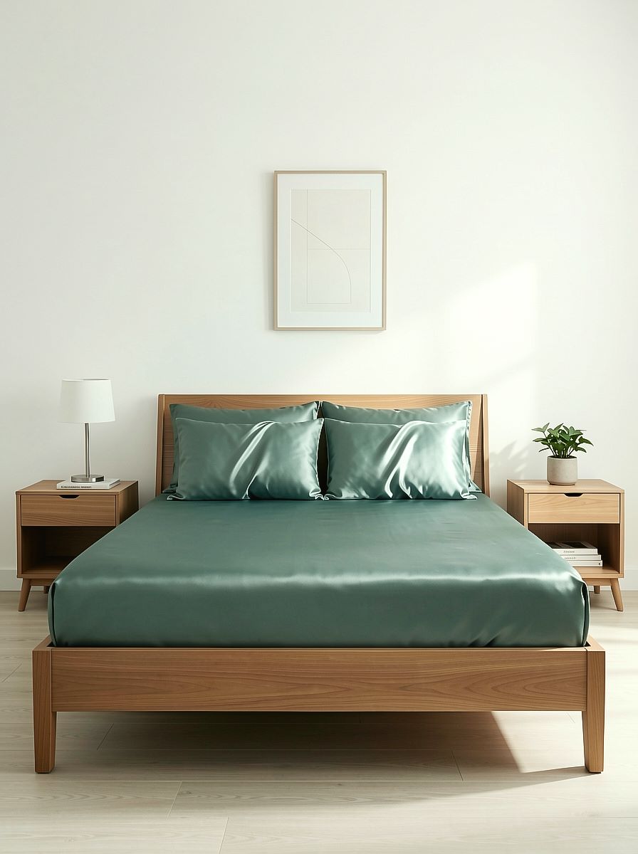 25Momme pure mulberry Silk Fitted Sheet, Luxury Cooling Silk Bed Sheet - Image 4