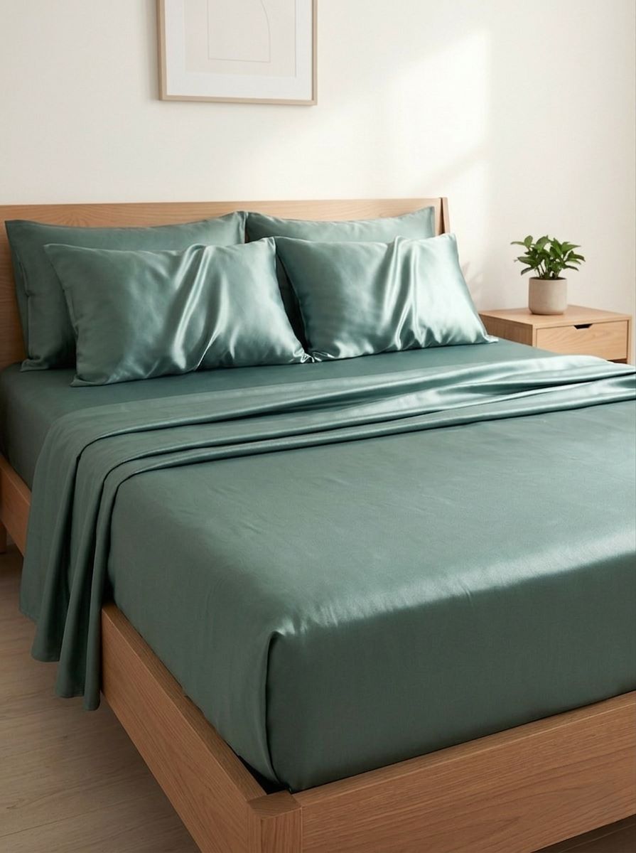 25Momme pure mulberry Silk Fitted Sheet, Luxury Cooling Silk Bed Sheet - Image 5