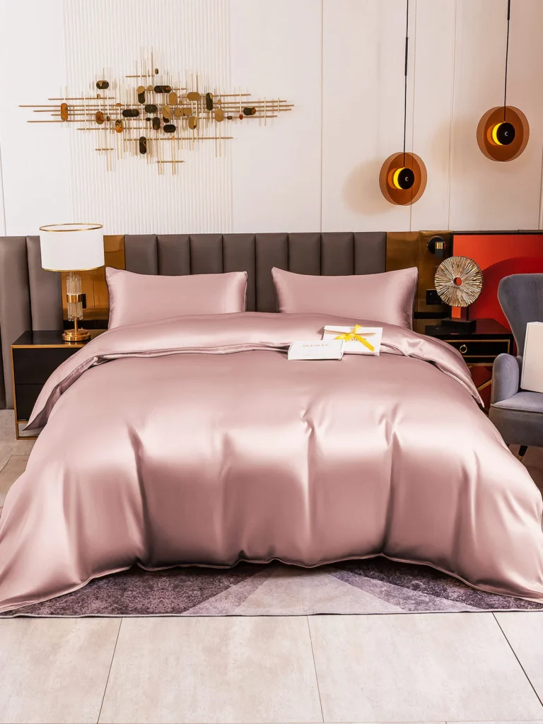 22Momme 4Pcs 100% mulberry Silk bedding Set Duvet Cover+Flat Sheet+2x Pillowcases