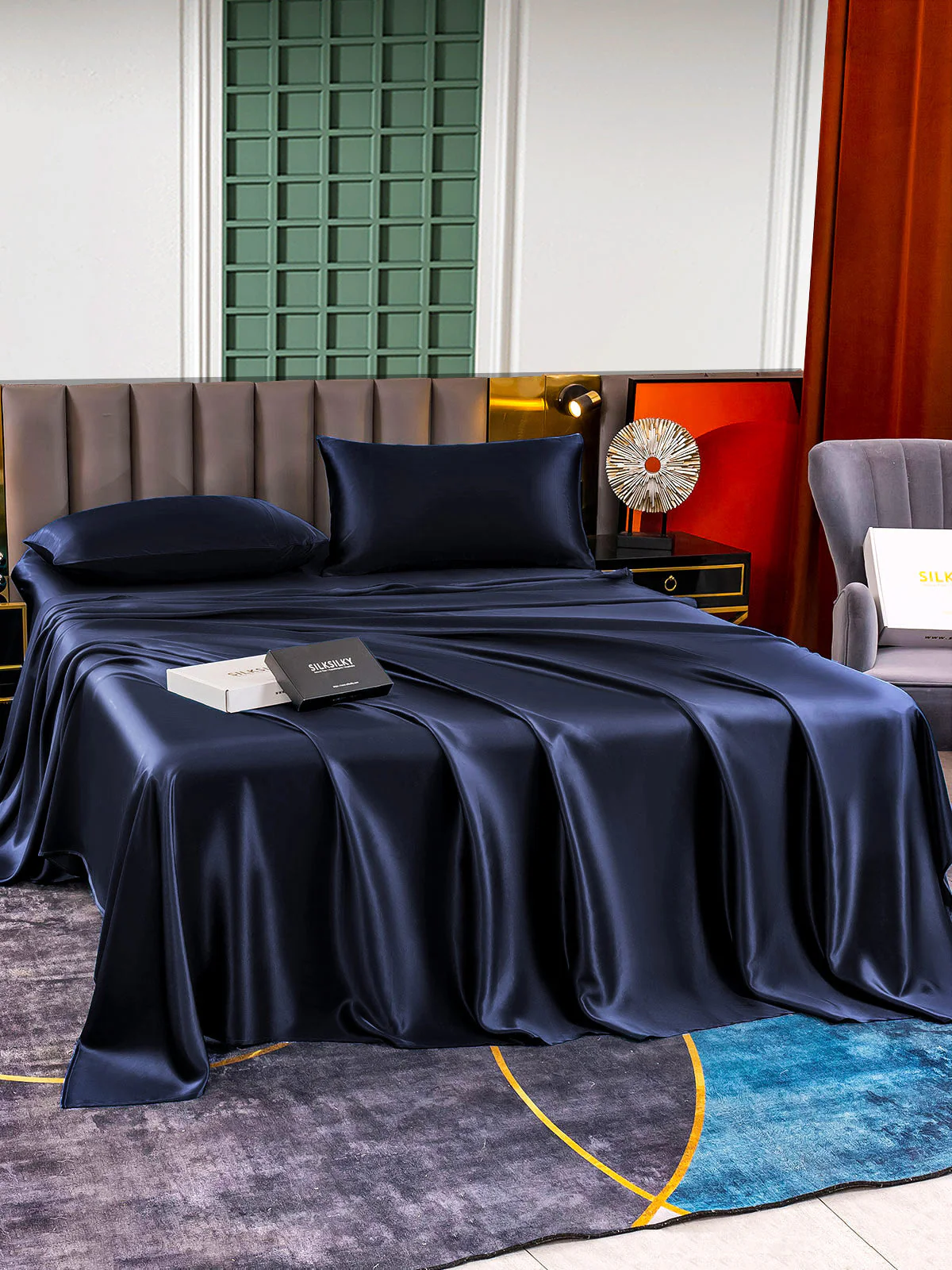 25Momme 4Pcs 100% mulberry Silk bedding Set Fitted&Flat Sheets+2x Pillowcases - Image 9
