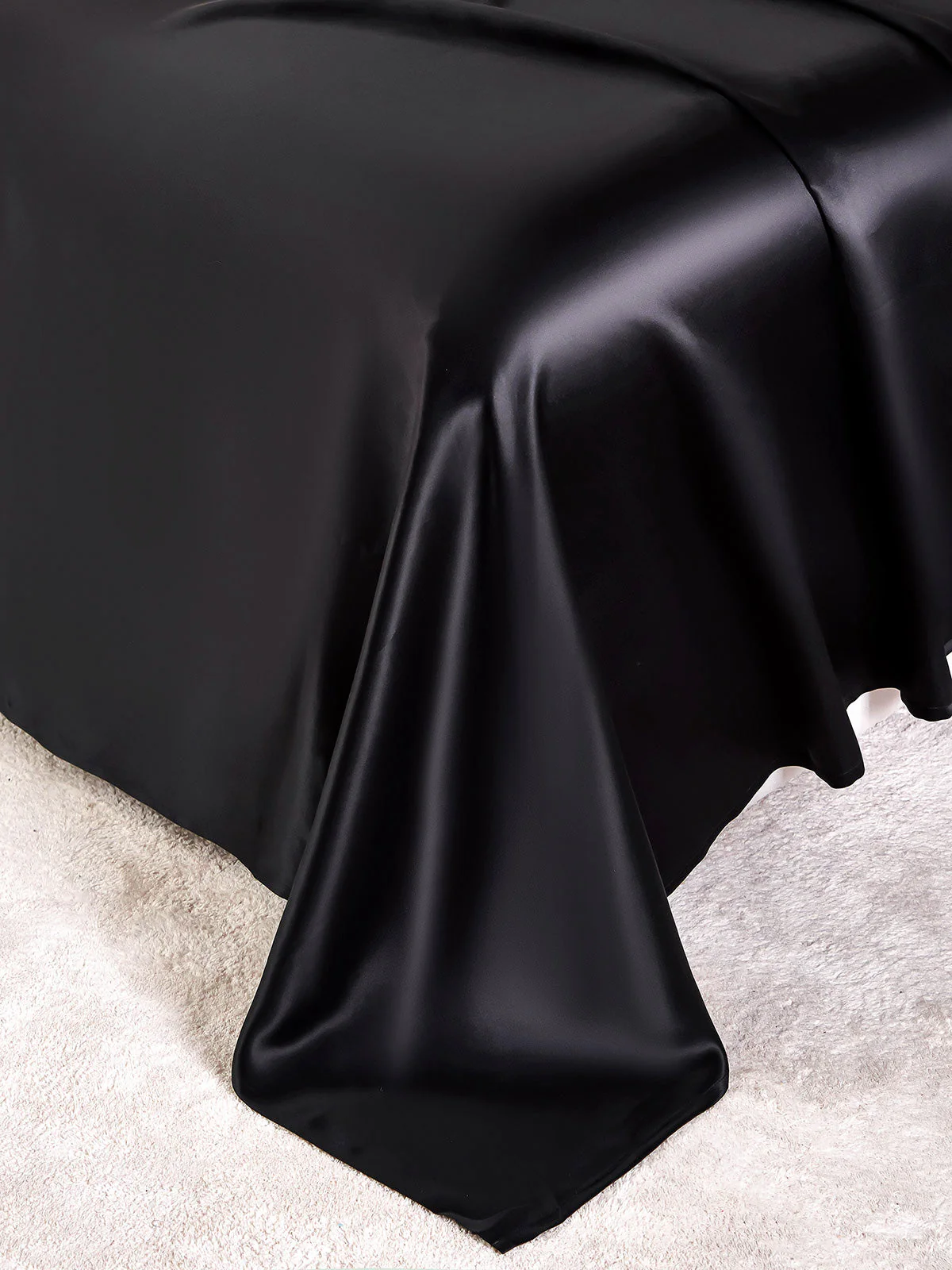 25Momme 4Pcs 100% mulberry Silk bedding Set Fitted&Flat Sheets+2x Pillowcases - Image 7