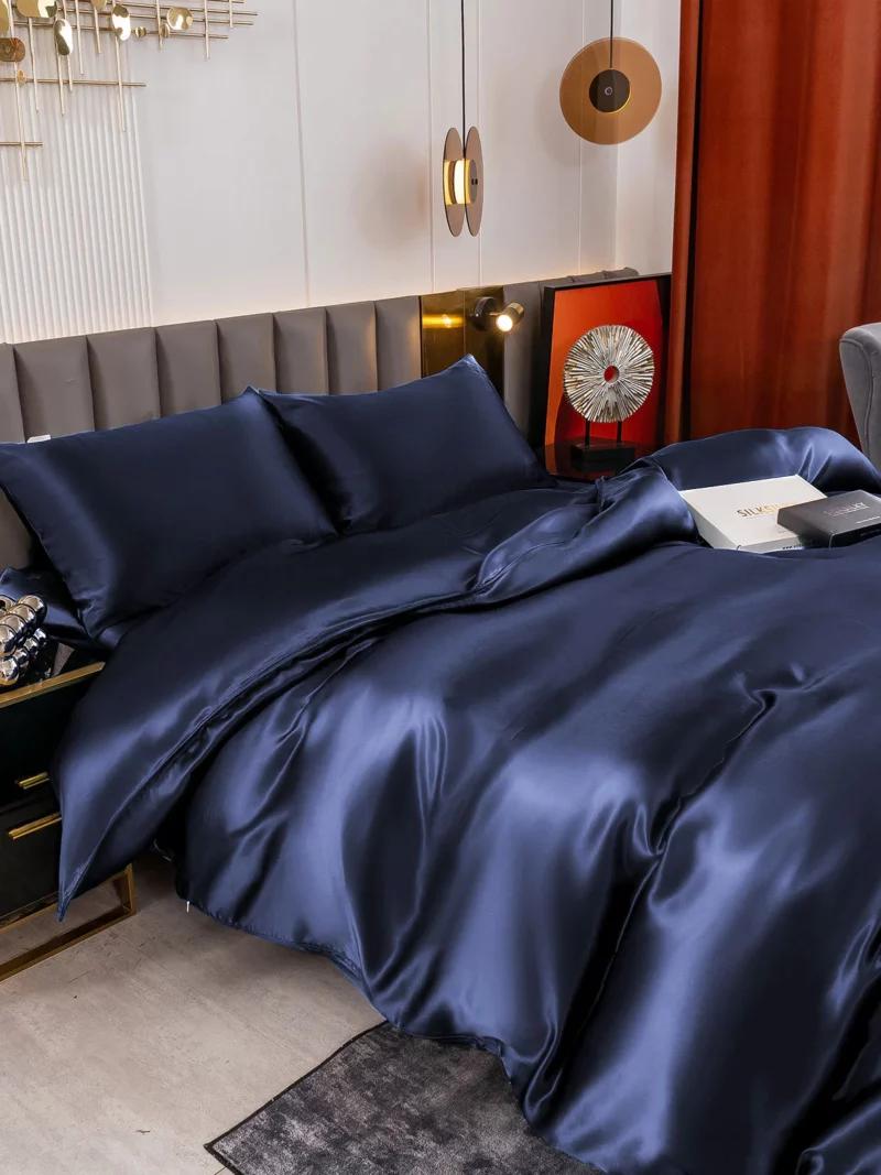 19Momme 4Pcs 100% mulberry Silk bedding Set Duvet Cover+Fitted Sheet+2x Pillowcases - Image 13
