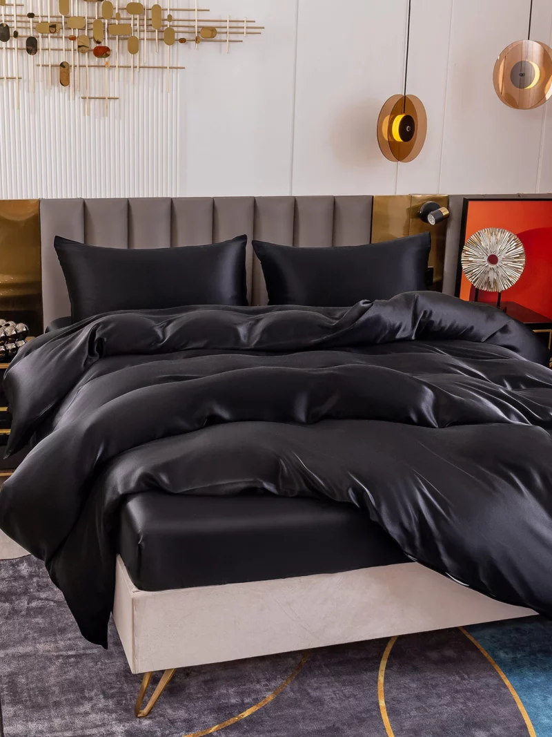 19Momme 4Pcs 100% mulberry Silk bedding Set Duvet Cover+Fitted Sheet+2x Pillowcases - Image 15
